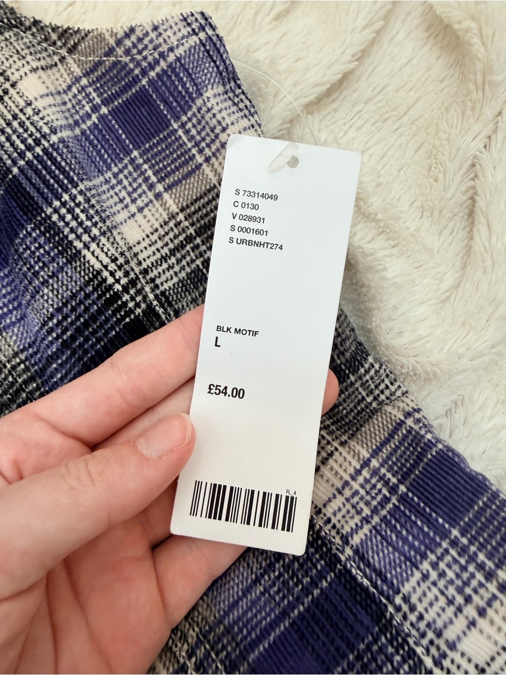 NWT BDG Urban Outfitters plaid corduroy pinafore dress Sz L women’s - Picture 7 of 7